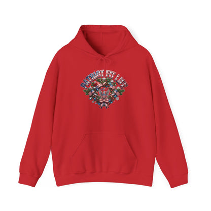 Patriot Fit Life Christmas Gym Hoodie - Eagle Barbell Wreath Americana Graphic | Unisex S-5XL