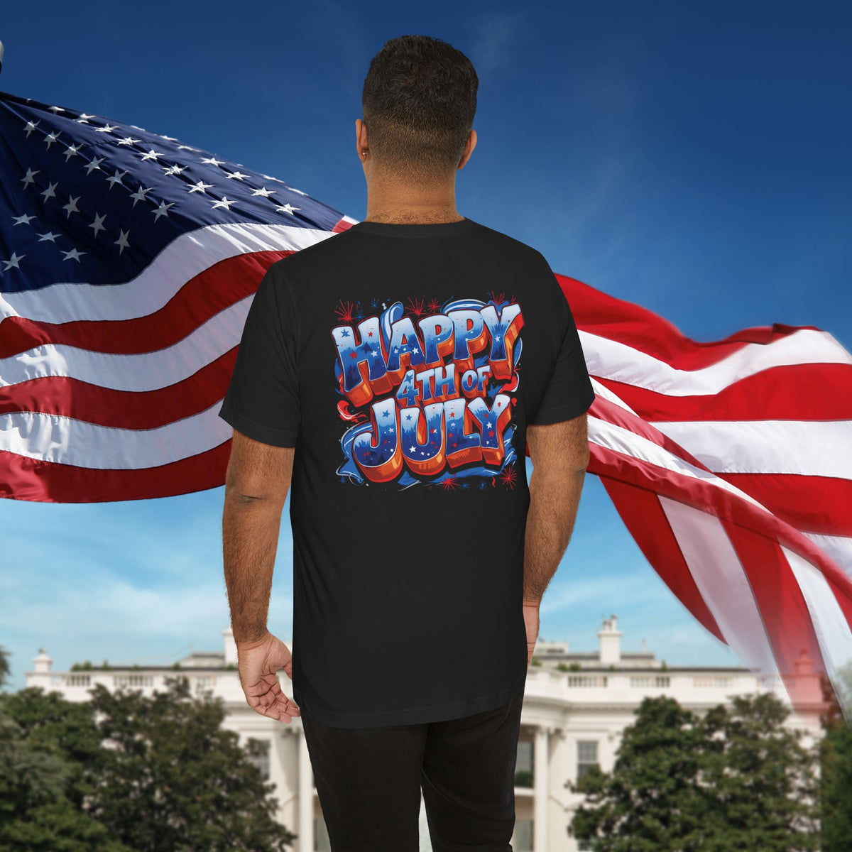 Happy 4th of July T-Shirt - Independence Day Bald Eagle - American Flag Graphic Tee