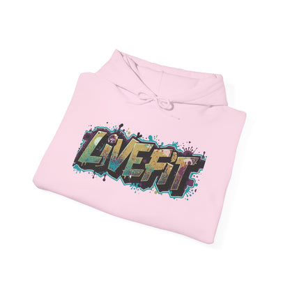LIVE FIT Hoodie - Unisex Heavy Blend Sweatshirt - Fitness Gym Wear - Workout Apparel - S-5XL