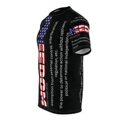 Unisex - Freedom - Definition Tee - American Flag - Red White Blue - All Over Print - T-Shirt - Sizes - S - 3XL
