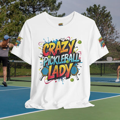 Crazy Pickleball Lady T-Shirt - Funny Pickleball Tee - Unisex Graphic Shirt - XS-5XL