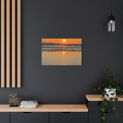 Sunset Beach Canvas Print, Ocean Decor, Wall Art, Home Decor, Coastal Artwork for Living Room