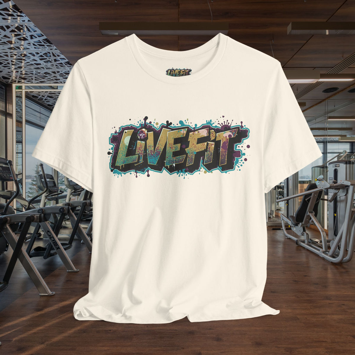 LIVE FIT Graphic Fitness Tee - Motivational Workout T-Shirt - Unisex XS-4XL
