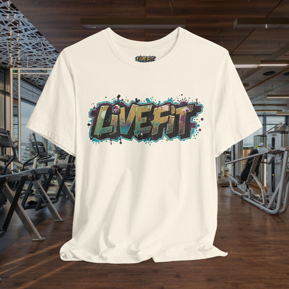 LIVE FIT Graphic Fitness Tee - Motivational Workout T-Shirt - Unisex XS-4XL