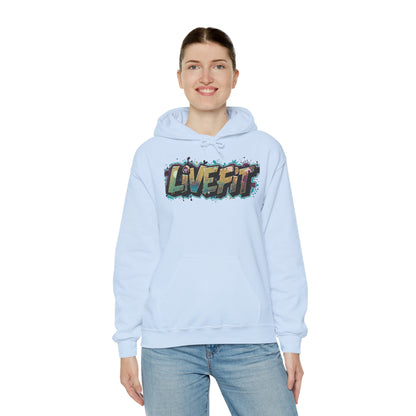 LIVE FIT Hoodie - Unisex Heavy Blend Sweatshirt - Fitness Gym Wear - Workout Apparel - S-5XL