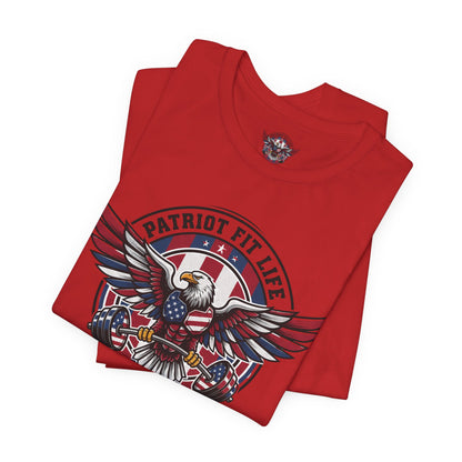 Patriot Fit Life Bald Eagle T-Shirt - American Flag Graphic Tee - Unisex Workout Shirt