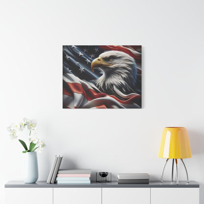 Patriotic Eagle Canvas Wall Art - American Flag Decor - Red White Blue - Gallery Wrapped - 27 Sizes - Veteran Gift