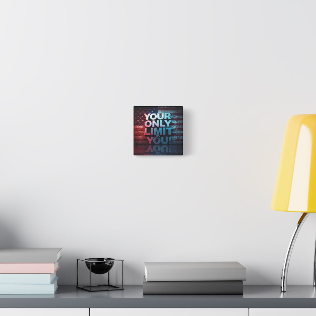 Your Only Limit Is You Canvas Wall Art - Motivational Vintage Flag Decor