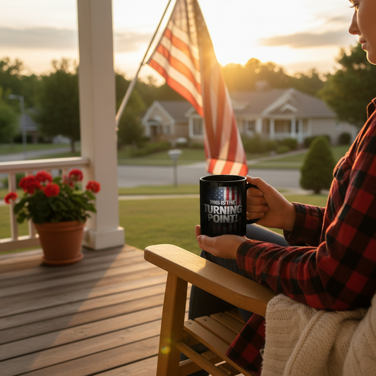 This Is The Turning Point! Motivational Mug - American Flag - 11oz/15oz