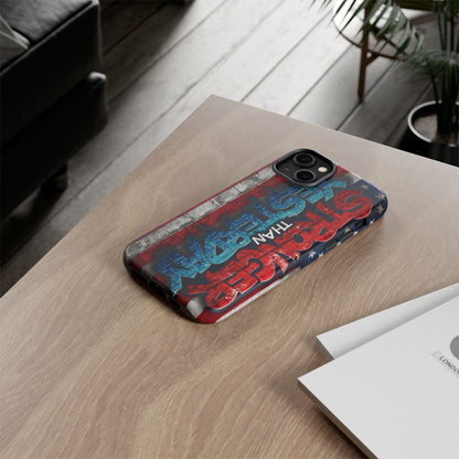 Stronger Than Yesterday Iphone Case - Motivational Phone Cover - USA Flag Design - Gift for Fitness Enthusiasts - Inspirational Phone Accessory