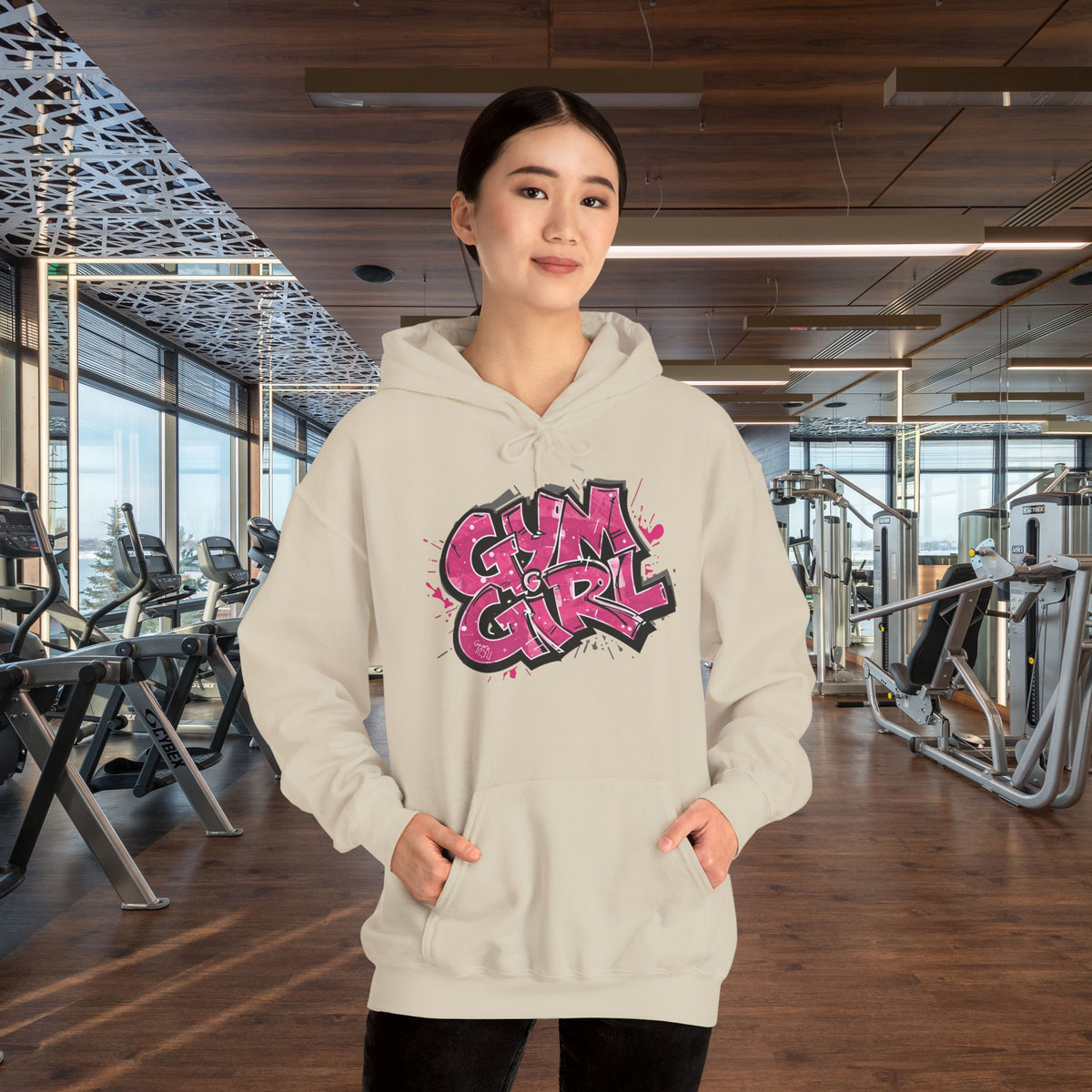 Stylish Gym Girl Print Hoodie - Women's Fitness Sweatshirt - Athletic Pullover - S-5XL