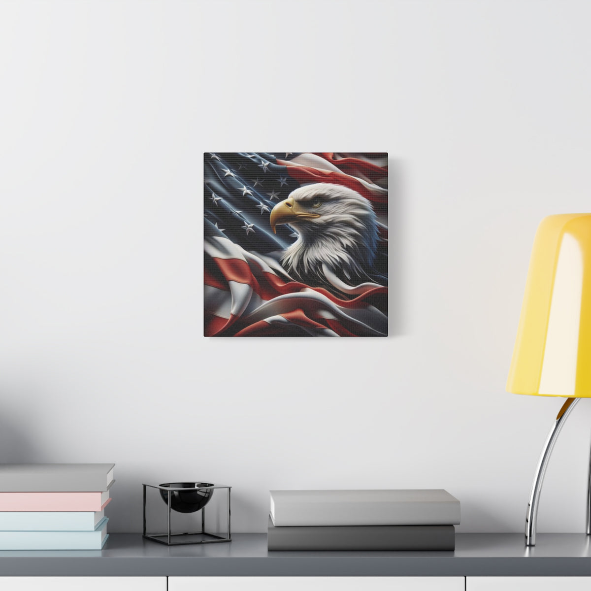 Patriotic Eagle Canvas Wall Art - American Flag Decor - Red White Blue - Gallery Wrapped - 27 Sizes - Veteran Gift