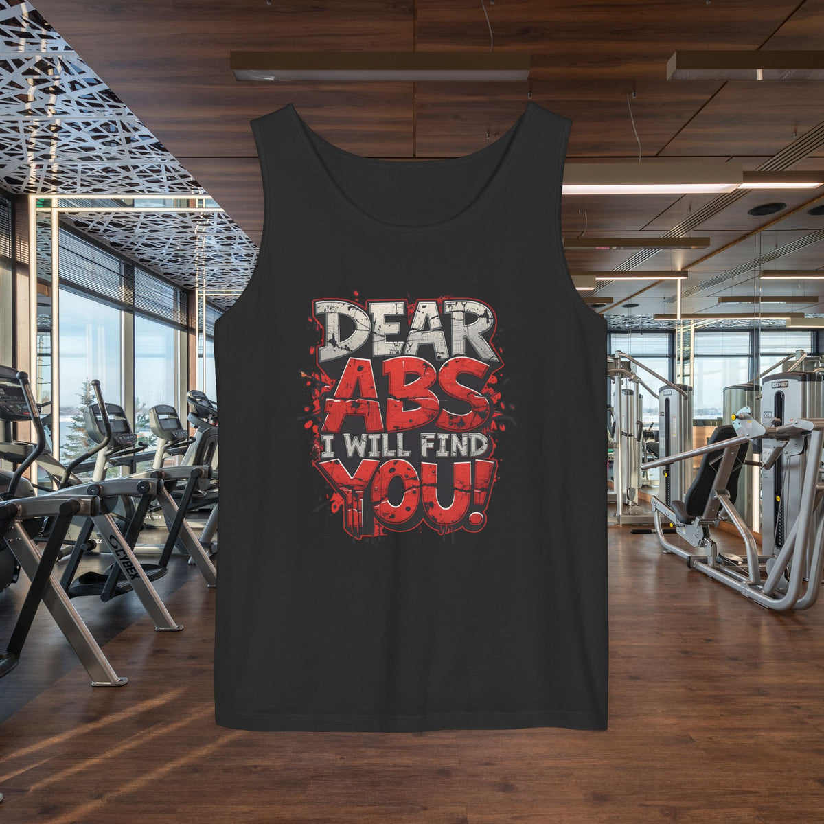 Dear Abs I Will Find You! - Garment-Dyed Tank Top - Funny Gym Tank - Unisex Fitness Apparel - XS-3XL