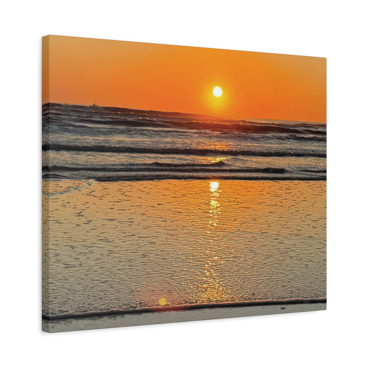 Sunset Beach Canvas Print, Ocean Decor, Wall Art, Home Decor, Coastal Artwork for Living Room