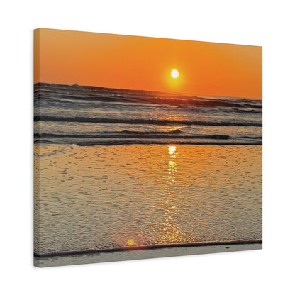 Sunset Beach Canvas Print, Ocean Decor, Wall Art, Home Decor, Coastal Artwork for Living Room