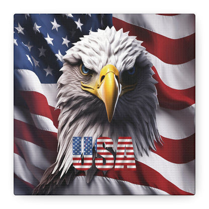 American Eagle Canvas Wall Art - Patriotic Flag Decor - USA Pride
