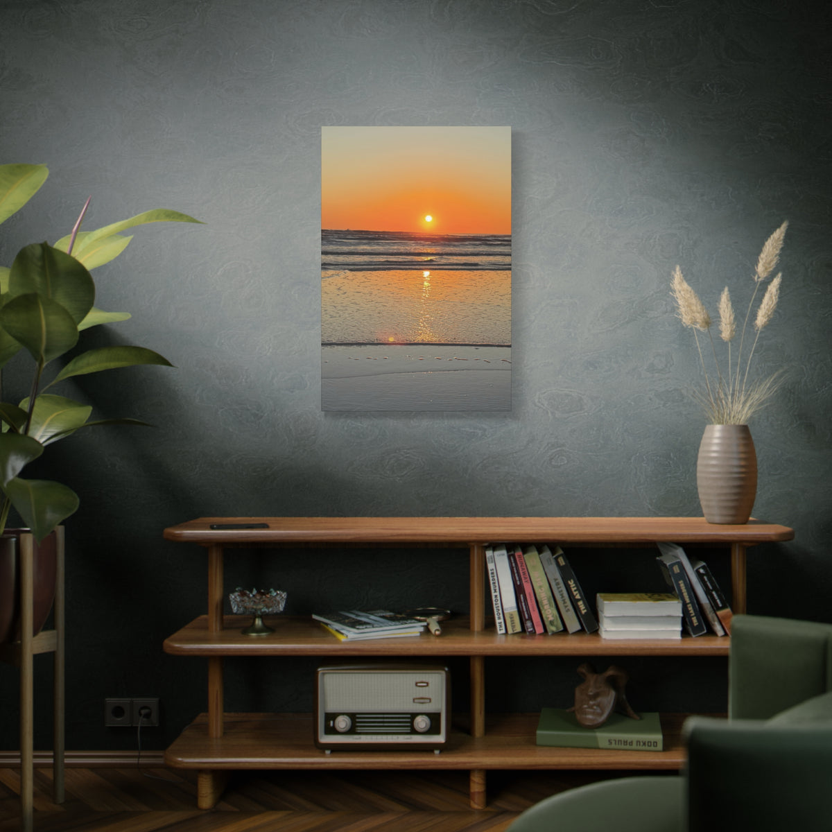 Sunset Beach Canvas Print, Ocean Decor, Wall Art, Home Decor, Coastal Artwork for Living Room