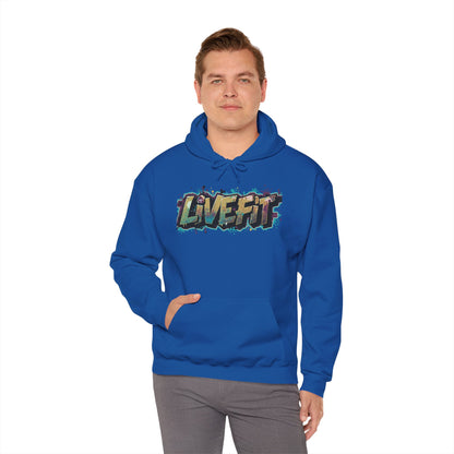 LIVE FIT Hoodie - Unisex Heavy Blend Sweatshirt - Fitness Gym Wear - Workout Apparel - S-5XL