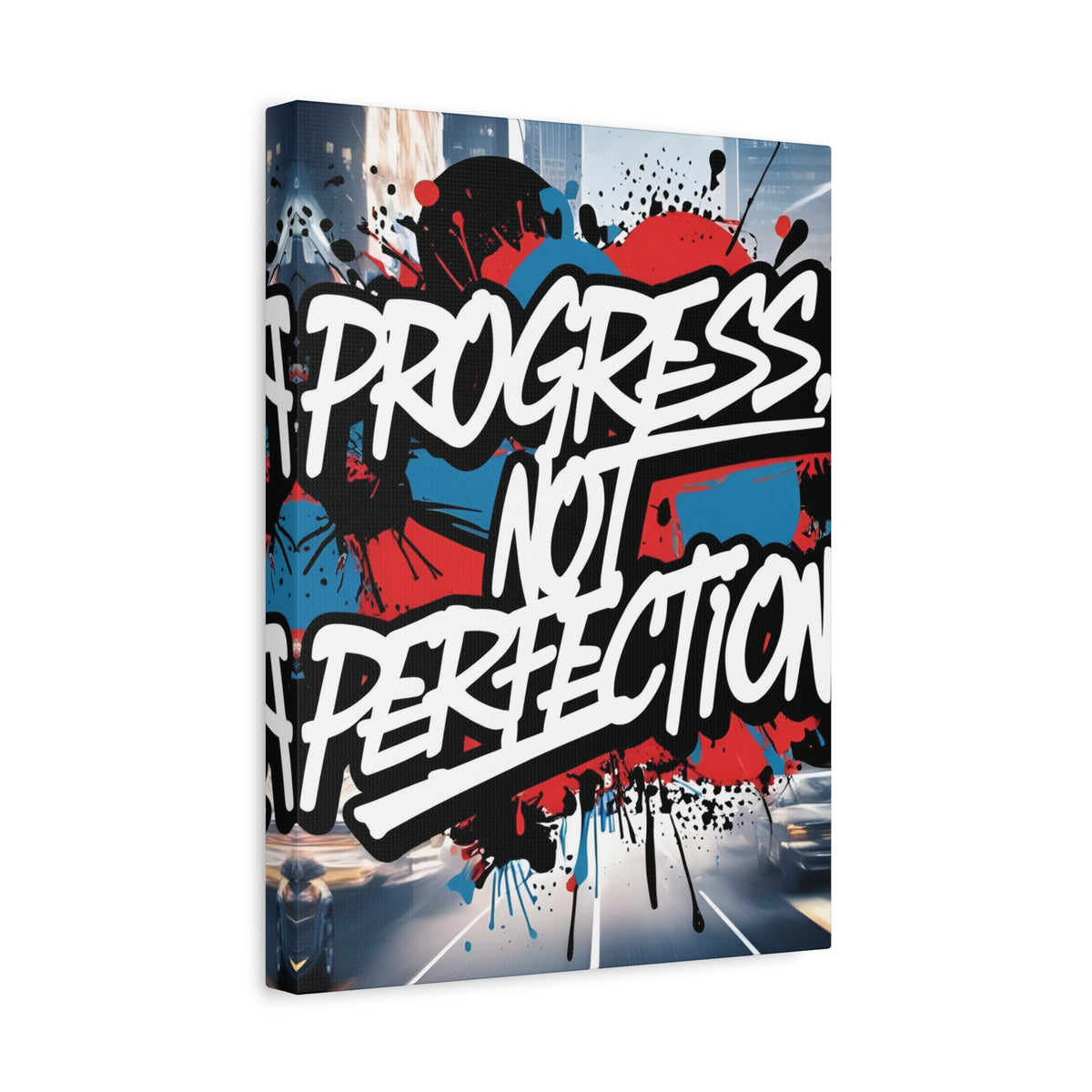 Progress Not Perfection Canvas Wall Art - Motivational Home Decor