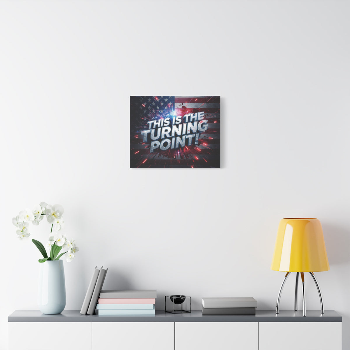 This Is The Turning Point! Canvas Wall Art - Patriotic American Flag - Red White Blue - Motivational Decor - 32 Sizes