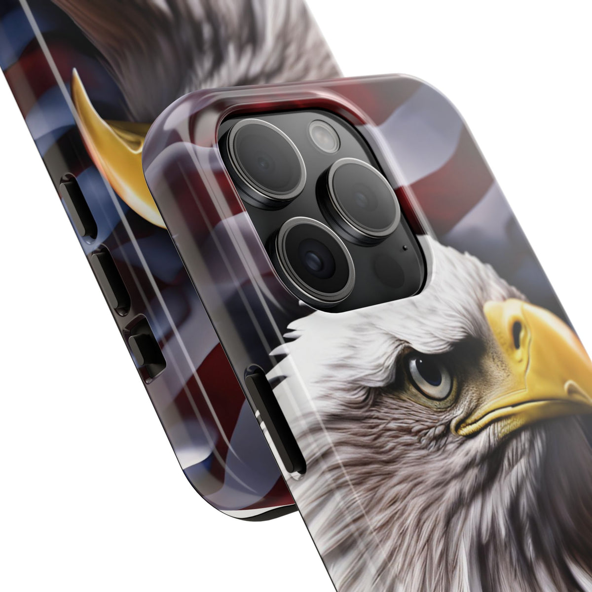 Patriotic - Bald Eagle - Phone Case - Tough Phone Case - American Flag Design - Gift for Veterans - National Holidays - Outdoor Adventures - Eagle Lover
