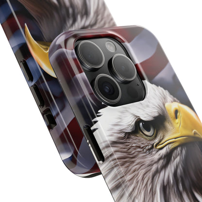 Patriotic - Bald Eagle - Phone Case - Tough Phone Case - American Flag Design - Gift for Veterans - National Holidays - Outdoor Adventures - Eagle Lover