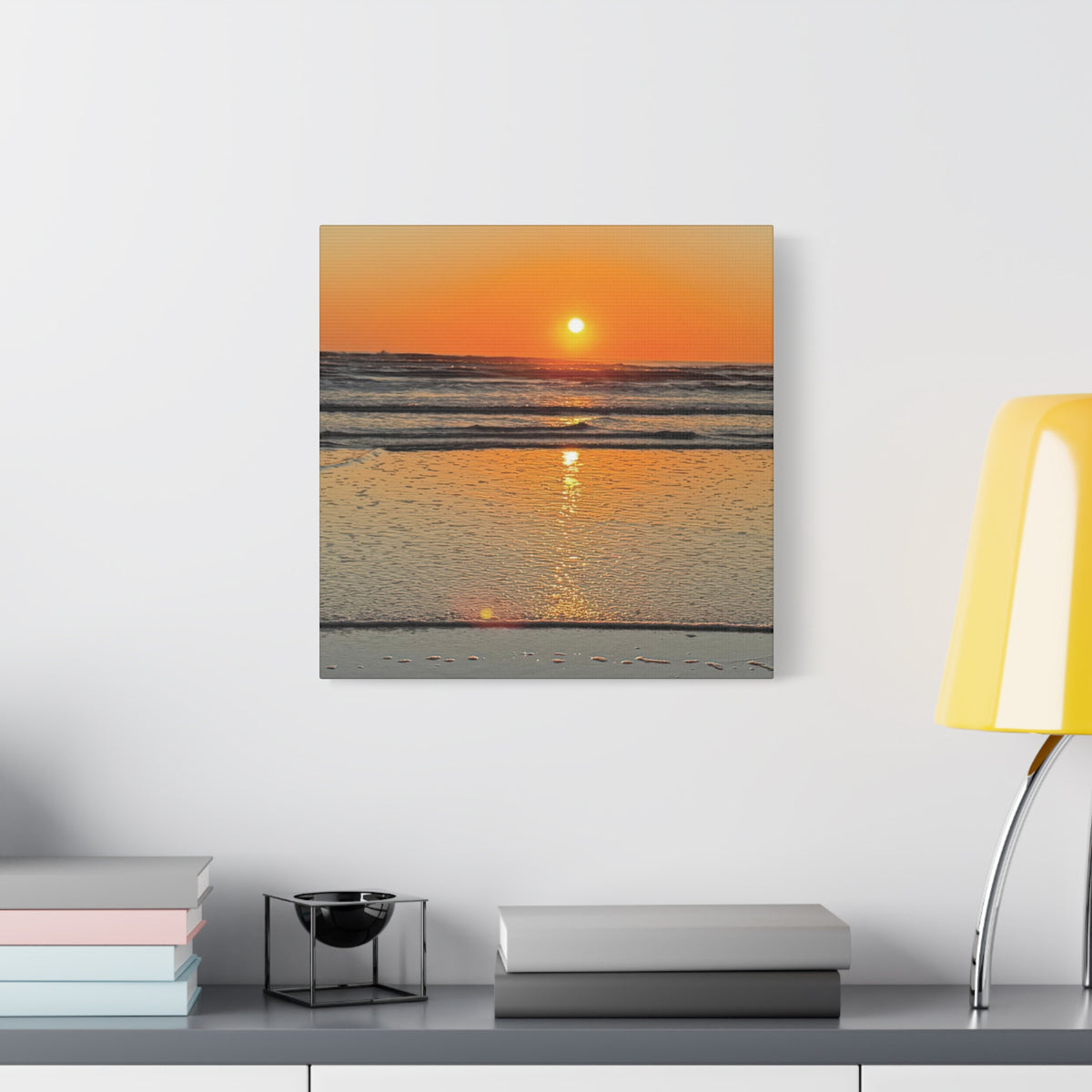 Sunset Beach Canvas Print, Ocean Decor, Wall Art, Home Decor, Coastal Artwork for Living Room