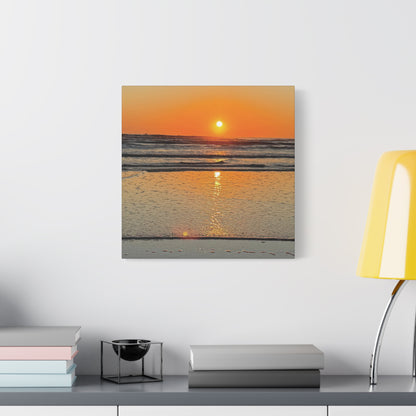 Sunset Beach Canvas Print, Ocean Decor, Wall Art, Home Decor, Coastal Artwork for Living Room