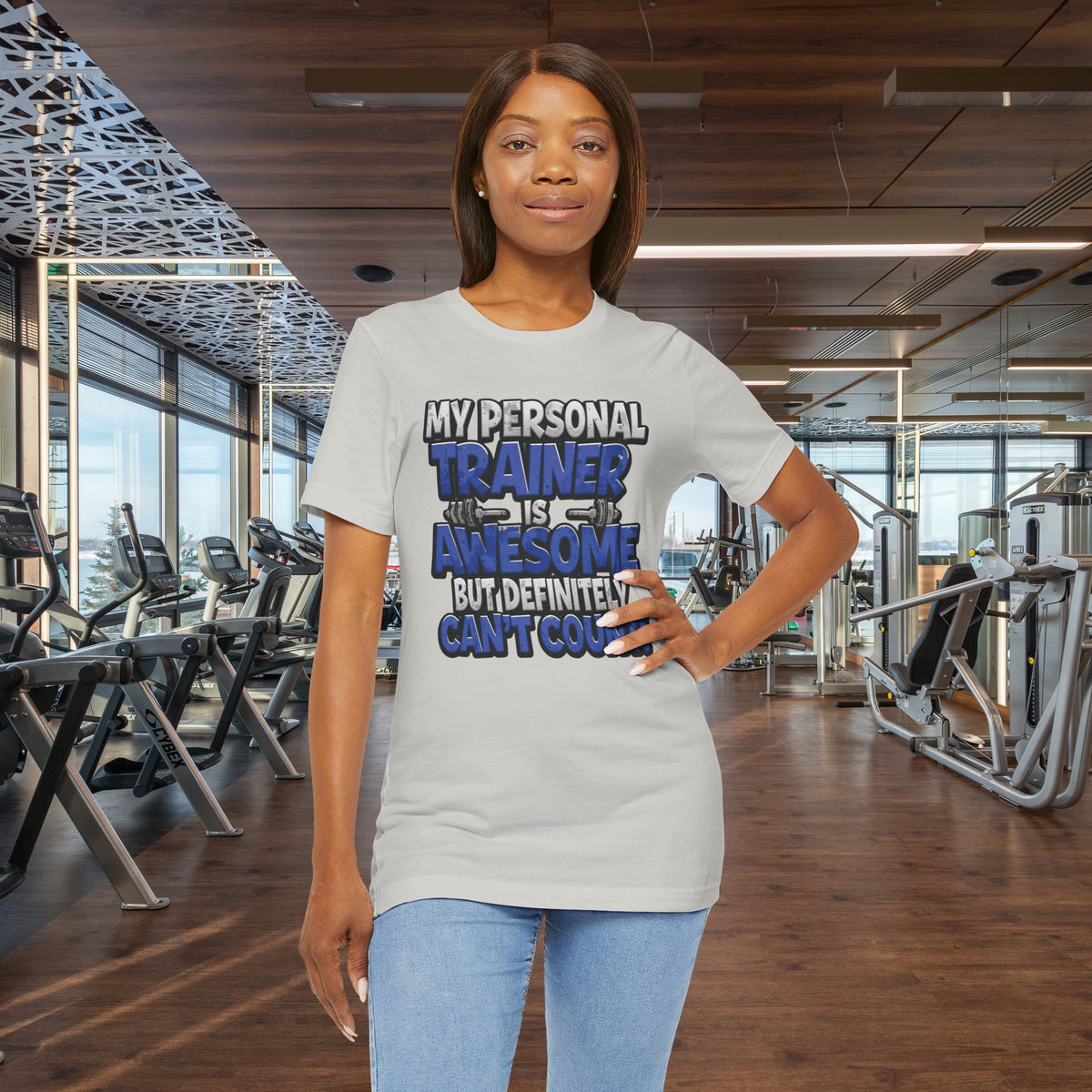 My Personal Trainer Can't Count - Funny Gym T-Shirt - Workout Humor Tee - XS-4XL