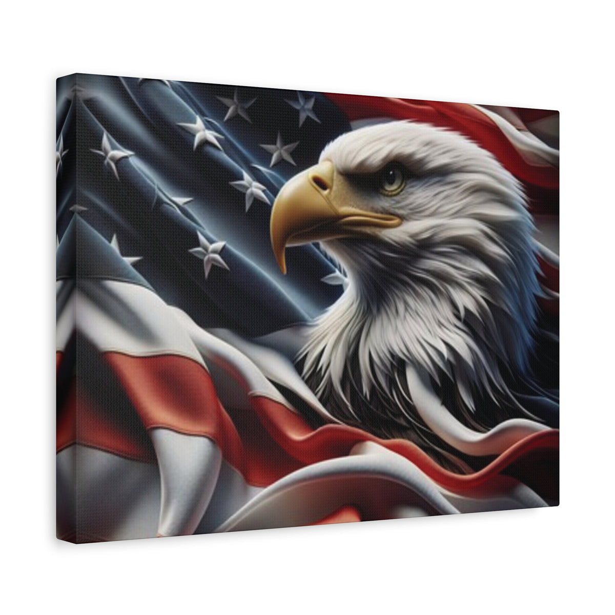 Patriotic Eagle Canvas Wall Art - American Flag Decor - Red White Blue - Gallery Wrapped - 27 Sizes - Veteran Gift