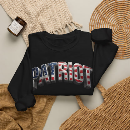 Patriot Fit Life Crewneck Sweatshirt - Arched American Flag 'PATRIOT' Graphic | Unisex S-4XL