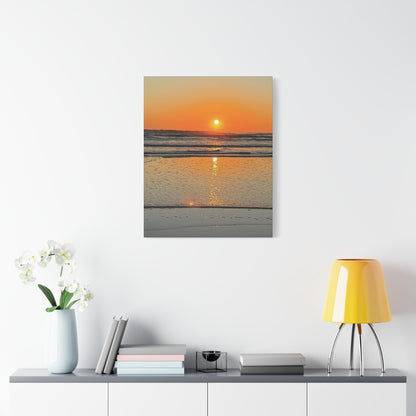 Sunset Beach Canvas Print, Ocean Decor, Wall Art, Home Decor, Coastal Artwork for Living Room