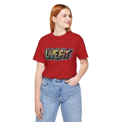 LIVE FIT Graphic Fitness Tee - Motivational Workout T-Shirt - Unisex XS-4XL