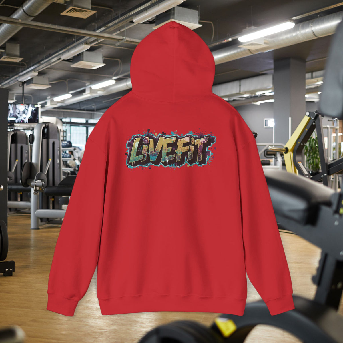 LIVE FIT Hoodie - Unisex Heavy Blend Sweatshirt - Fitness Gym Wear - Workout Apparel - S-5XL