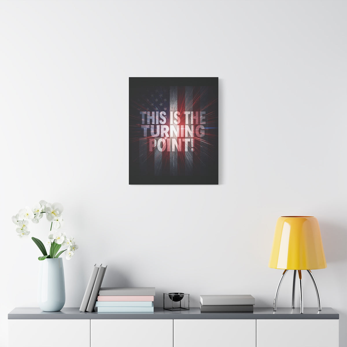 This Is The Turning Point! Canvas Wall Art - Patriotic American Flag - Red White Blue - Motivational Decor - 36 Sizes