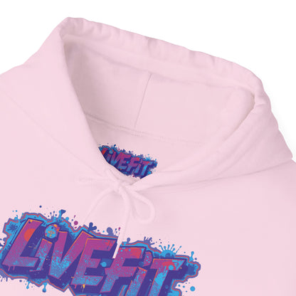 LIVE FIT Hoodie Sweatshirt - Motivational Fitness Pullover - Unisex Gym Hoodie - S-5XL