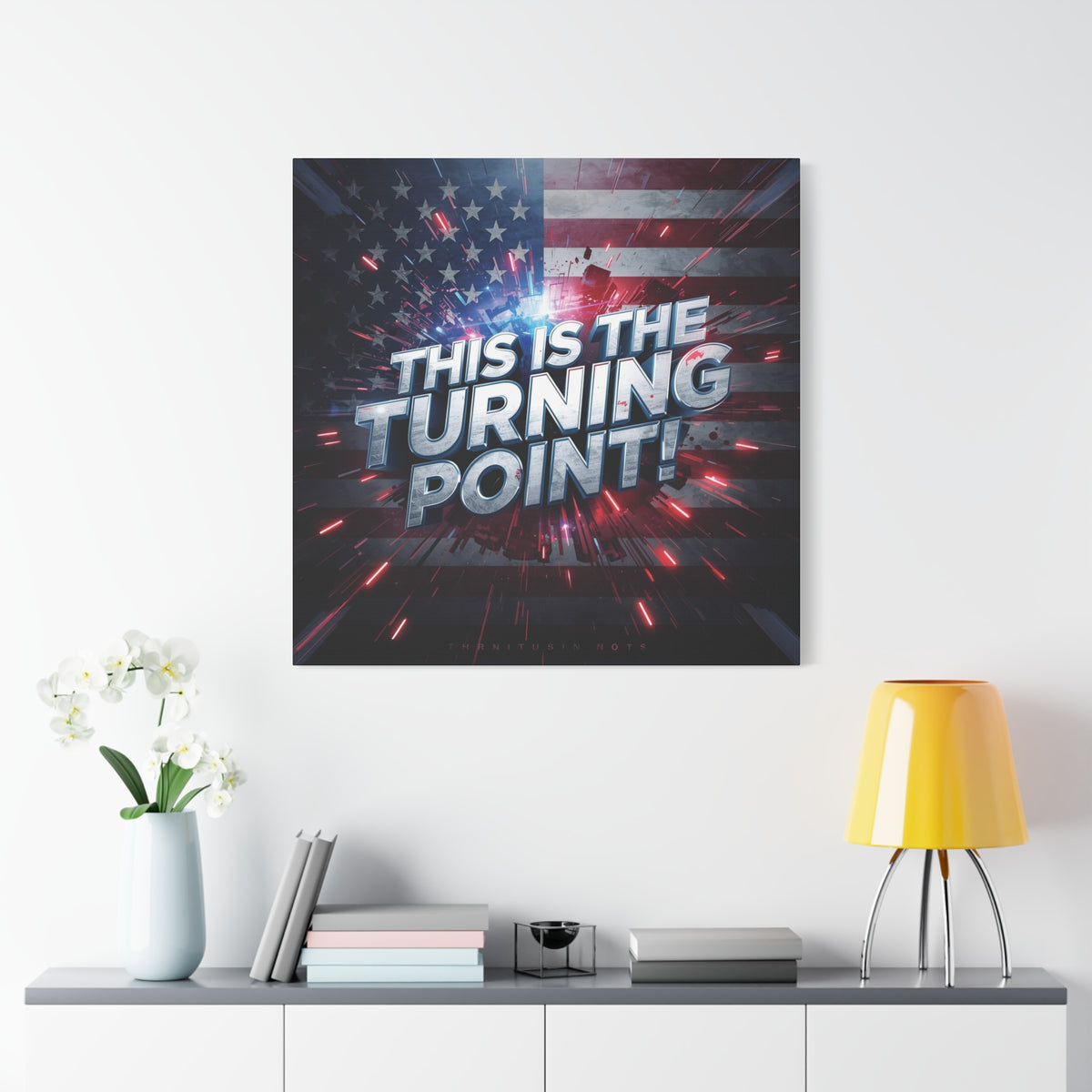 This Is The Turning Point! Canvas Wall Art - Patriotic American Flag - Red White Blue - Motivational Decor - 32 Sizes