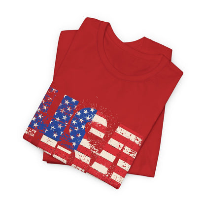 USA Red White Blue - American Flag T-Shirt - Patriotic Unisex Tee - S-3XL