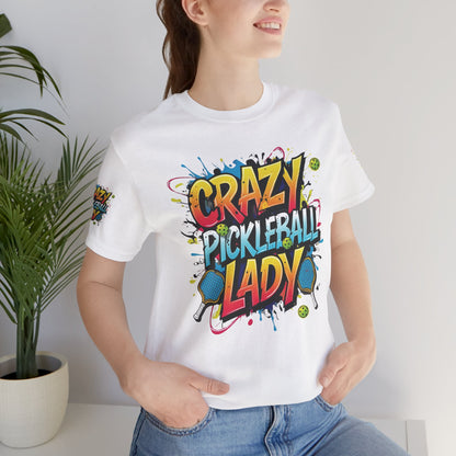 Crazy Pickleball Lady T-Shirt - Funny Pickleball Tee - Unisex Graphic Shirt - XS-5XL