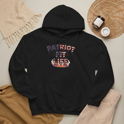 Halloween Patriot Fit Life Hoodie – American Flag Pumpkin Drip Graphic Pullover