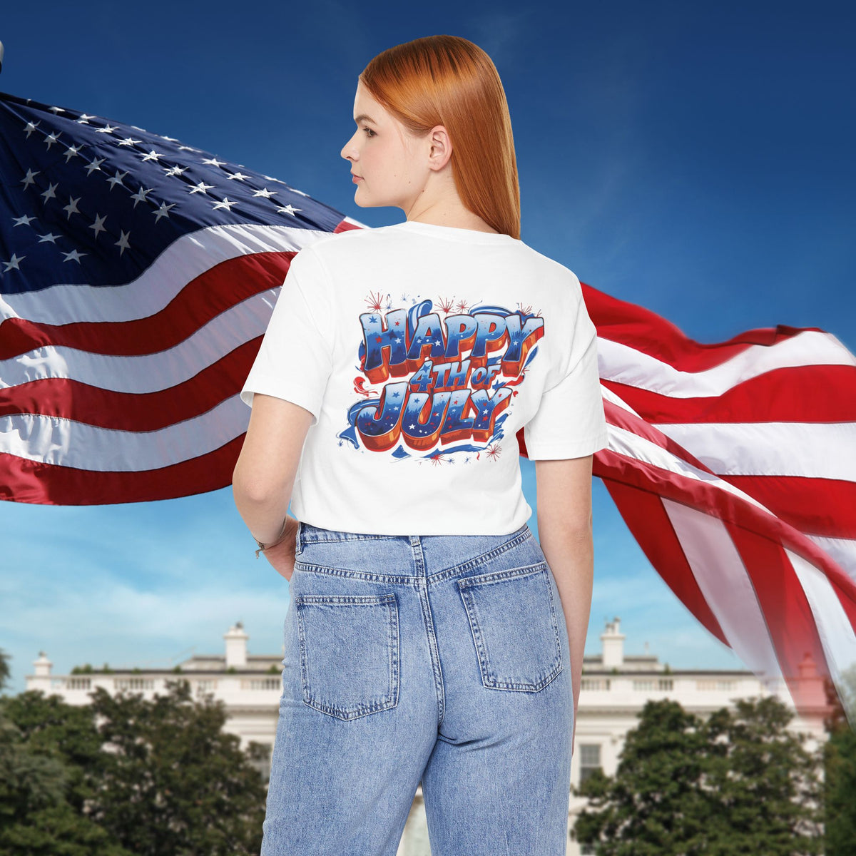 Happy 4th of July T-Shirt - Independence Day Bald Eagle - American Flag Graphic Tee