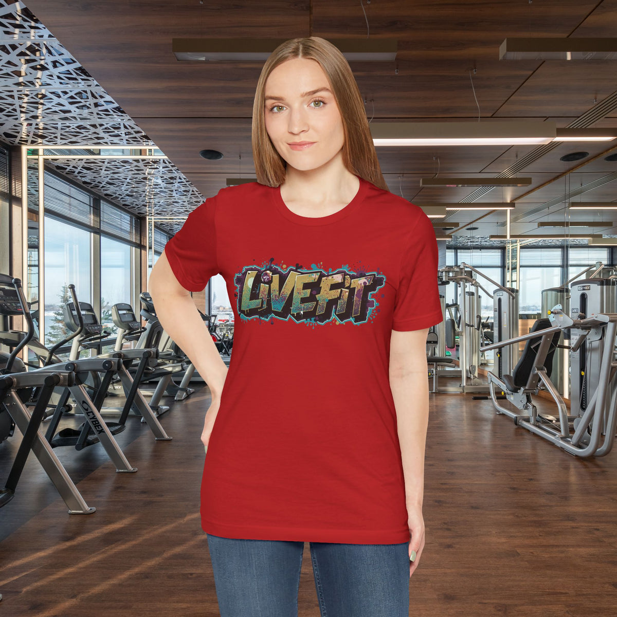 LIVE FIT Graphic Fitness Tee - Motivational Workout T-Shirt - Unisex XS-4XL