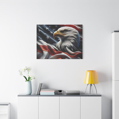 Patriotic Eagle Canvas Wall Art - American Flag Decor - Red White Blue - Gallery Wrapped - 27 Sizes - Veteran Gift