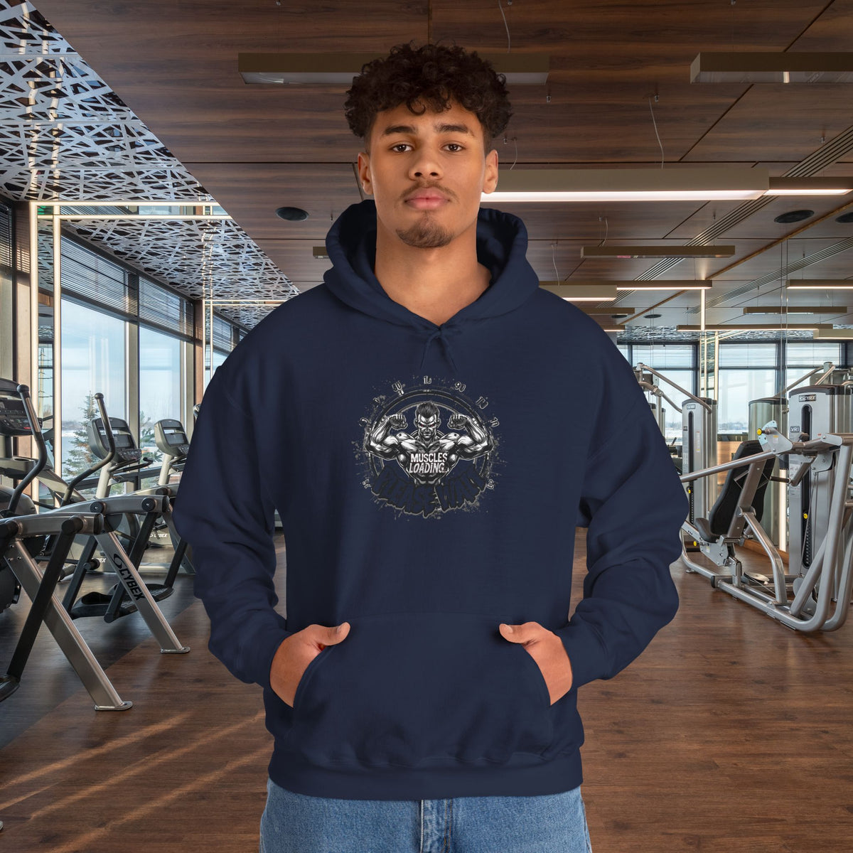 Muscles Loading Please Wait - Motivational Fitness Hoodie - Gym Sweatshirt - Unisex S-5XL