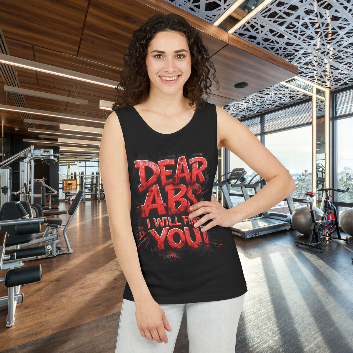 Dear Abs I Will Find You! - Garment-Dyed Tank Top - Funny Gym Tank - Unisex Fitness Apparel - XS-3XL
