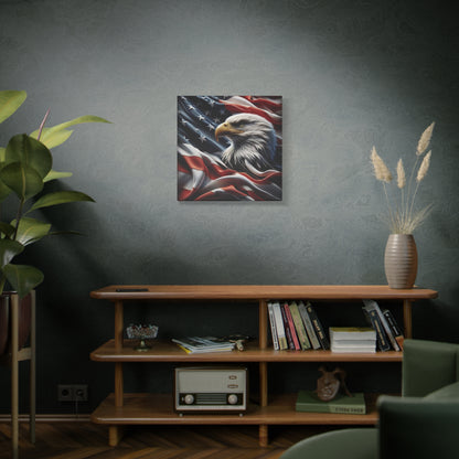 Patriotic Eagle Canvas Wall Art - American Flag Decor - Red White Blue - Gallery Wrapped - 27 Sizes - Veteran Gift