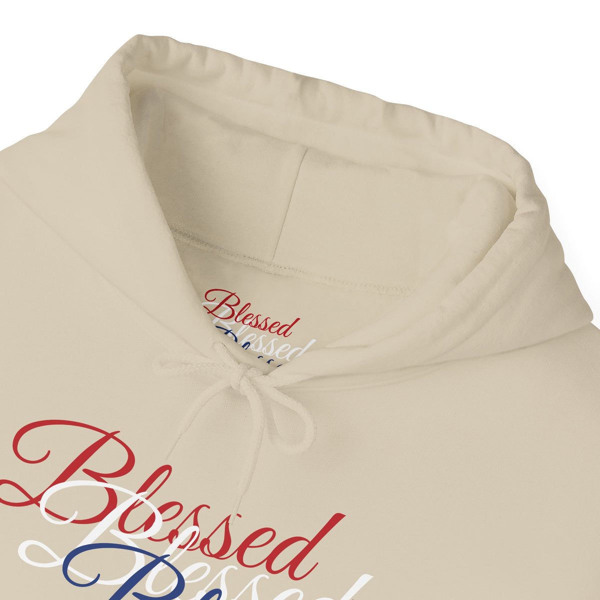 Blessed Hoodie - Patriotic Red White Blue - Unisex Pullover - Front & Back Print - S-5XL