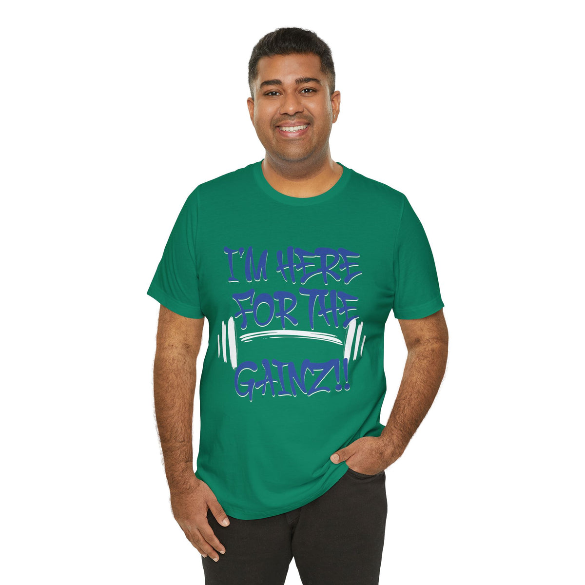 I'm Here For The Gainz! Gym Motivation T-Shirt - Funny Fitness Tee - Unisex XS-4XL