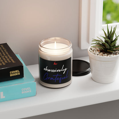 Be Obsessively Grateful Scented Soy Candle - 9oz - Red White Blue - Inspirational Gift - 10 Scent Options