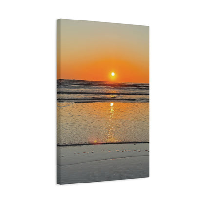 Sunset Beach Canvas Print, Ocean Decor, Wall Art, Home Decor, Coastal Artwork for Living Room